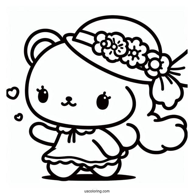 Sanrio Coloring Pages Of Kawaii Kuromi Walking