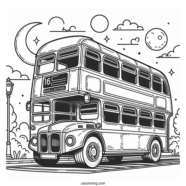 Coloring Page Of Double Decker Bus