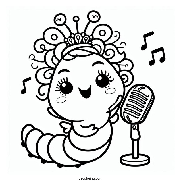 Sing Coloring Page Of Miss Crawly Sing Outline