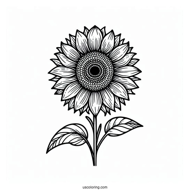 Simple Sunflower To Color
