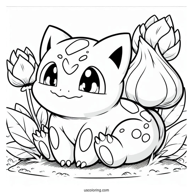 Easy Bulbasaur Coloring Page For Preschoolers