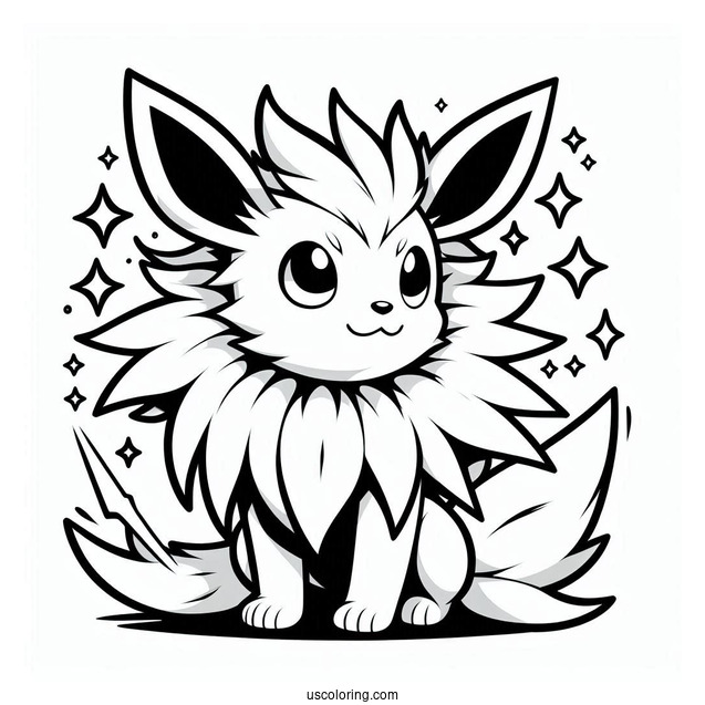Jolteon Coloring Page Pokemon Poster