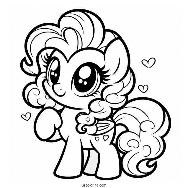 Kawaii Pinkie Pie Coloring Page For Preschoolers