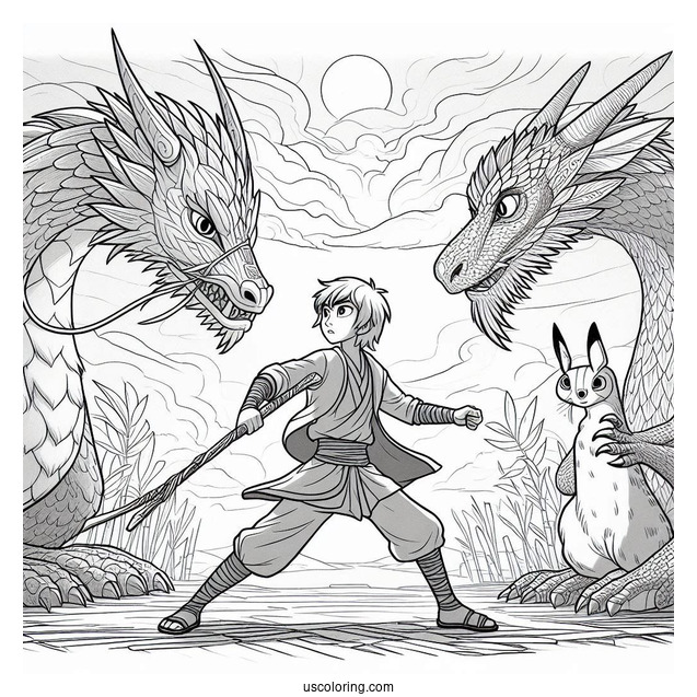 Raya And The Last Dragon Coloring Page Getting Ready To Fight With Sisu