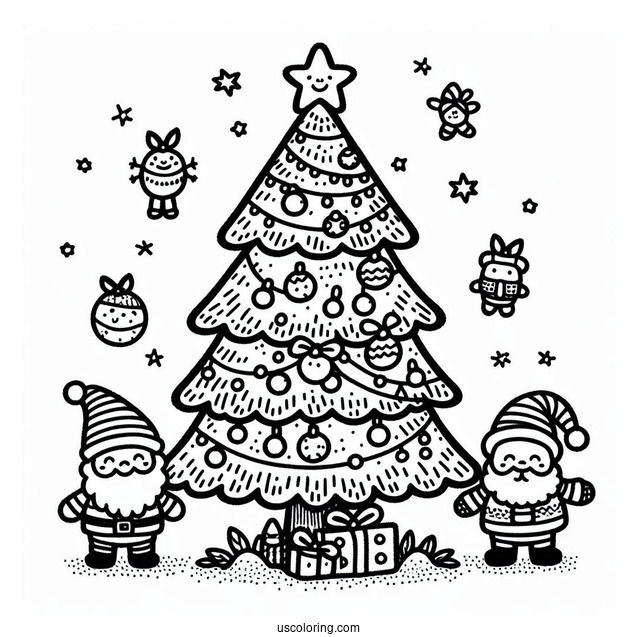 Christmas Trees With Mini Santas