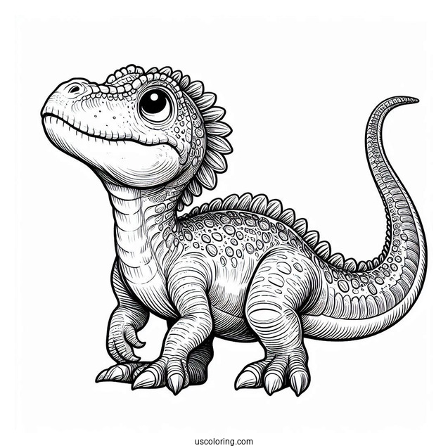 Scaly Spinosaurus Coloring Page Looking Up At The Sky
