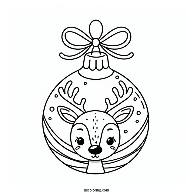 Christmas Ornaments Coloring Page Of Rudolph The Reindeer Bauble