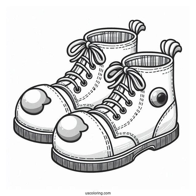 Clown Shoes for Preschoolers to Color