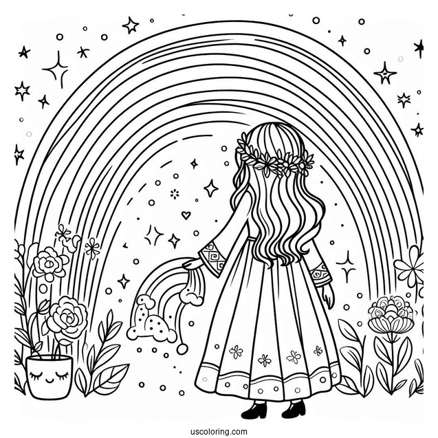 Easy Full Page Rainbow Friends Coloring Page Poster For Kids