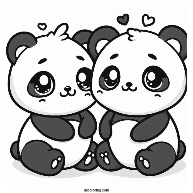 Two Cute Kawaii Pandas