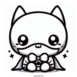 Cute Kawaii Batman Coloring For Kids