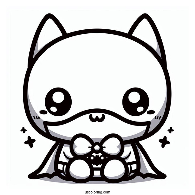 Cute Kawaii Batman Coloring For Kids