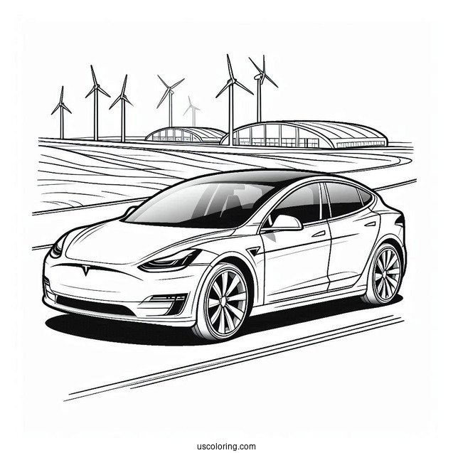 Coloring Page Of Tesla Model Y