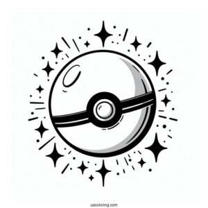 Ultra Pokéball Coloring Page For Preschoolers
