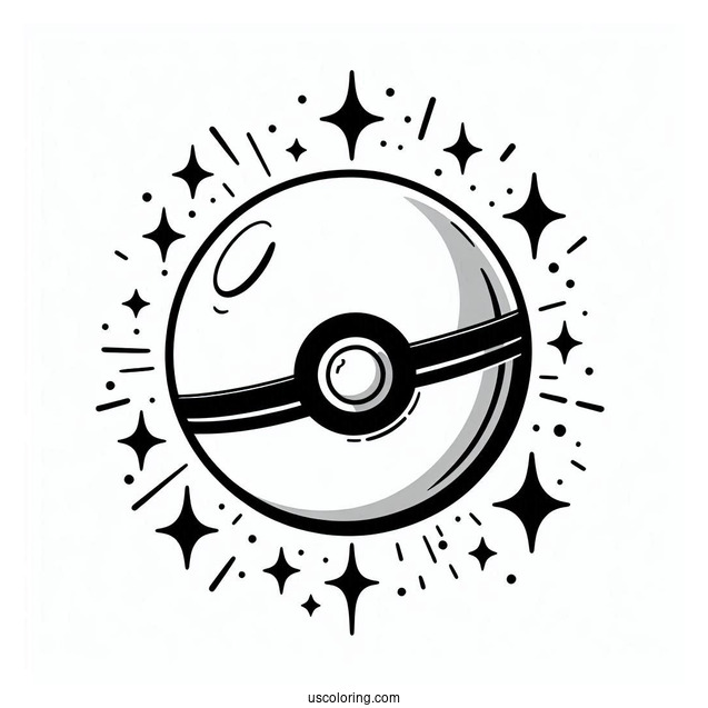 Ultra Pokéball Coloring Page For Preschoolers