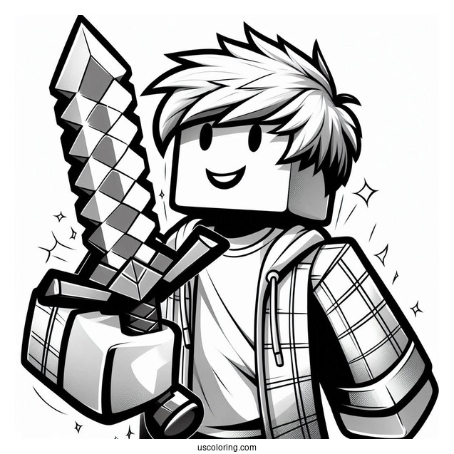 Roblox Guy With Minecraft Sword