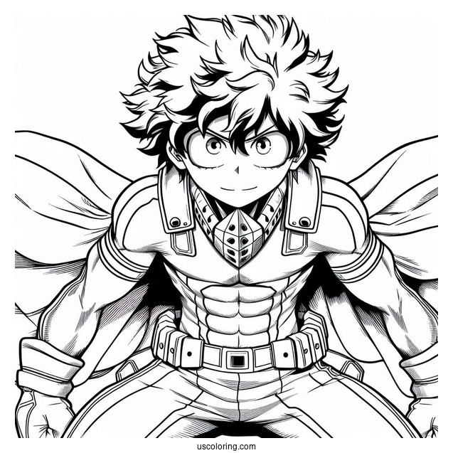 My Hero Academia Deku Coloring Page Poster