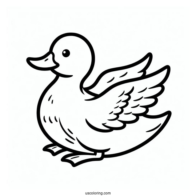 Simple Outline Of a Duck To Color