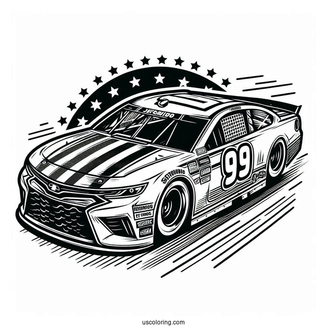 Nascar Race Car Coloring Page