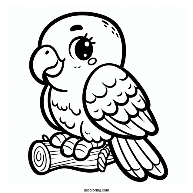 Smiling Parrot To Color