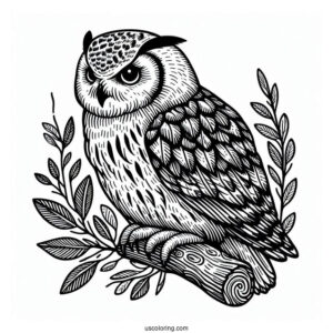 Eurasian Eagle-Owl Coloring Sheet