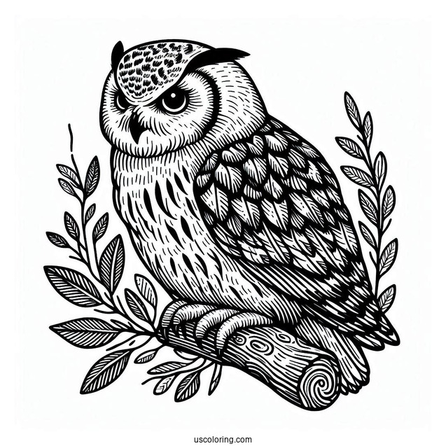 Eurasian Eagle-Owl Coloring Sheet