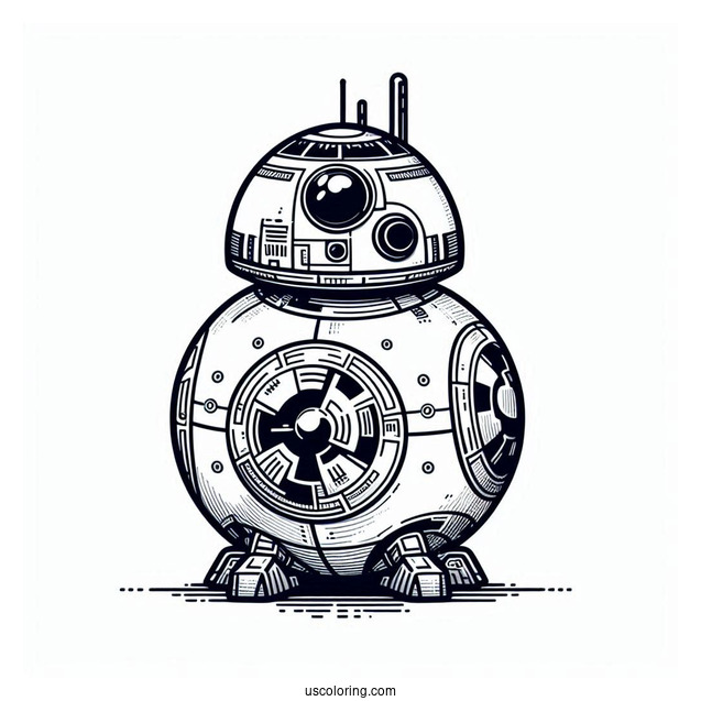 BB8 Star Wars Robot Coloring Page