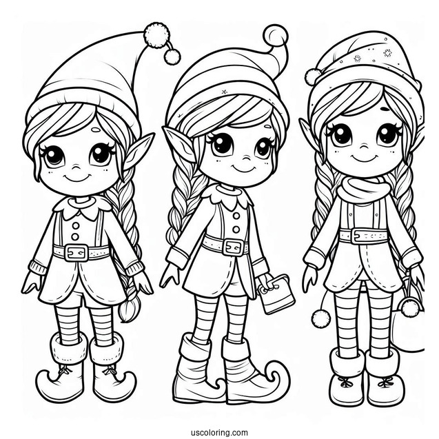 Easy Outline Of An Elf To Color For Kids