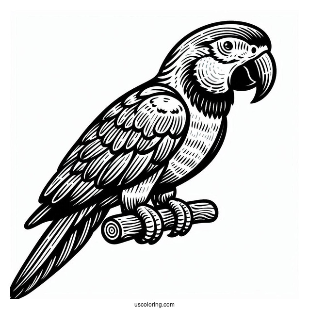 Macaw Parrot Coloring Sheet
