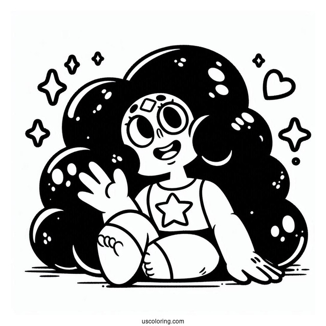 Steven Universe Coloring Page Of Simple Garnet For Preschoolers