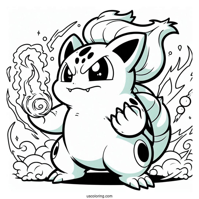 Bulbasaur Coloring Page In Battle Mode