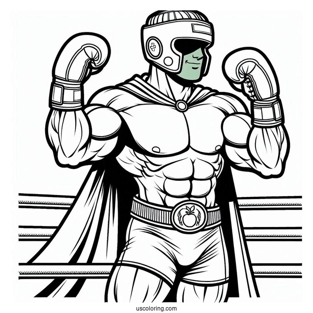 Hulk Coloring Page With Helmet Fighting In A Stadium