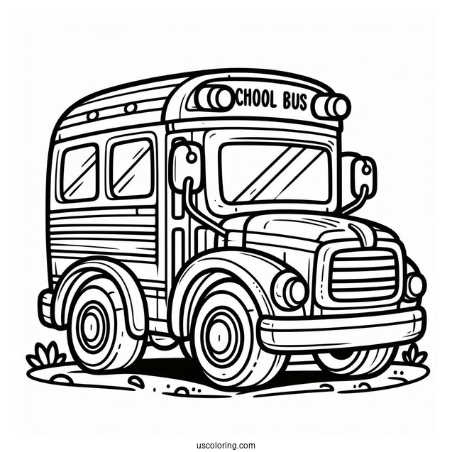 Simple Outline Of School Bus For Preschoolers