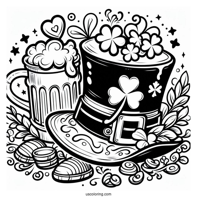 Lucky St Patrick_s Day Hat To Color