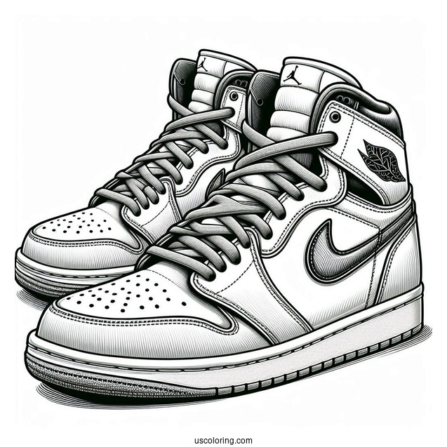 Nike Coloring Page Of Air Jordan Shoes Side View