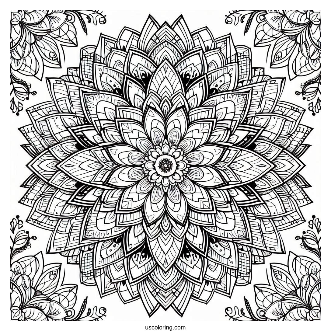 Flower Mandala Coloring Pages Featured Image v2