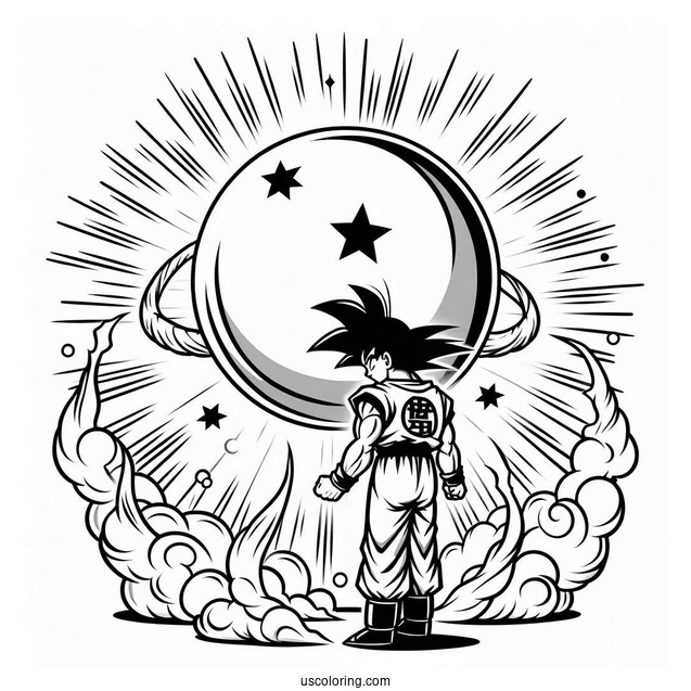 Goku Spirit Bomb Coloring Page