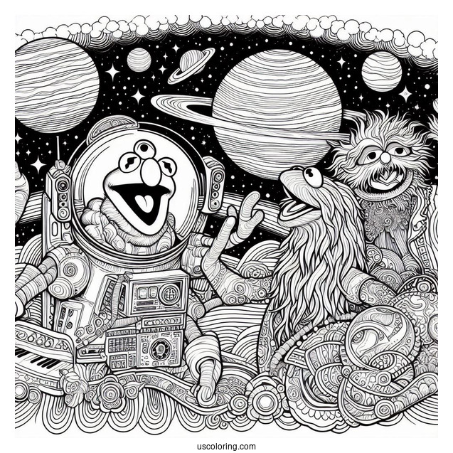 Muppets Coloring Page Of From Space Poster