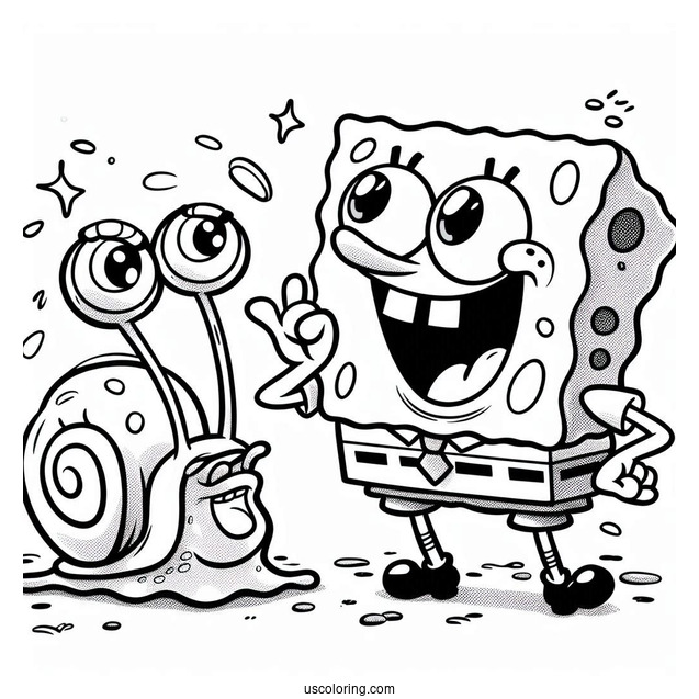 SpongeBob And Garry The Snail Laughing