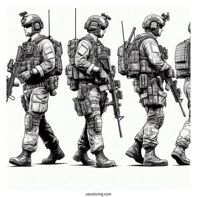 Realistic Special Operation Forces Soldier Coloring Page