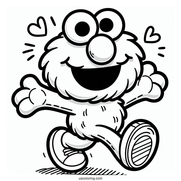 Chibi Elmo Coloring Page For Preschoolers