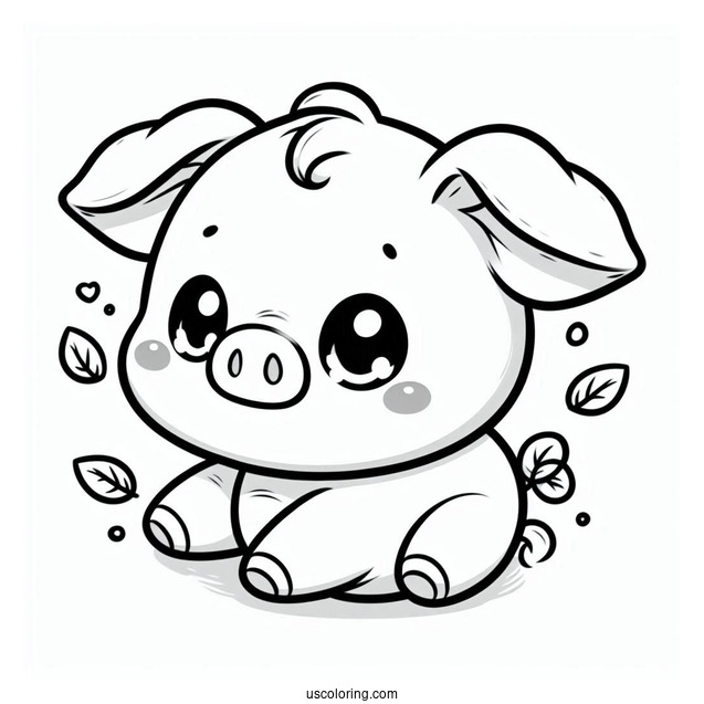 Cute Chibi Piglet Coloring Pages For Kids
