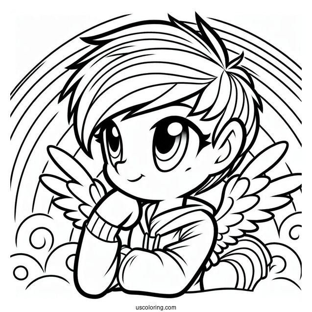 Rainbow Dash Coloring Page With Human Boy Version