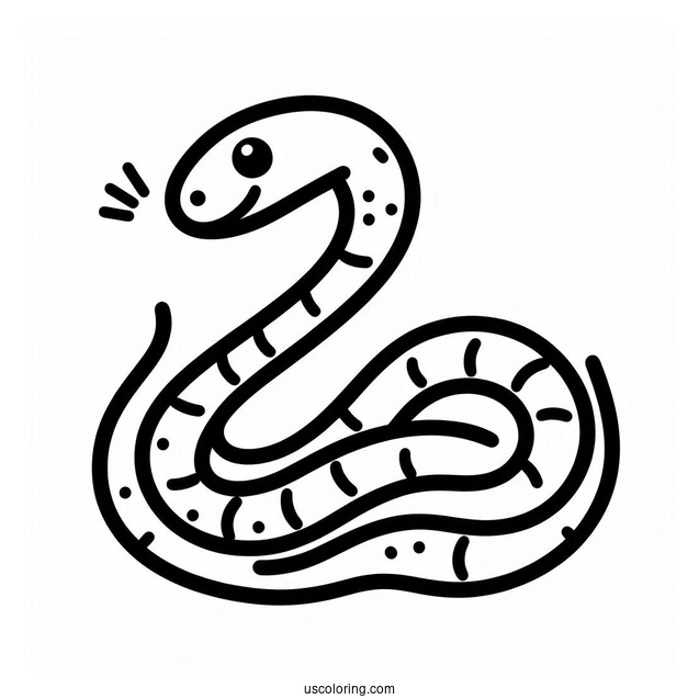Easy Outline Of Snake To Color For Preschoolers