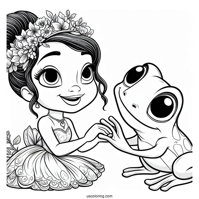 Easy Tiana And Naveen Coloring In For Kids