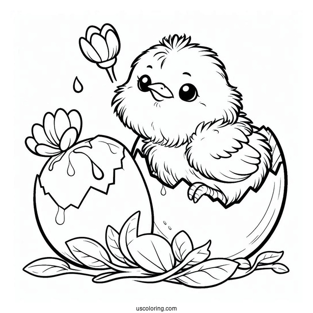 Baby Chick Hatching From Egg To Color