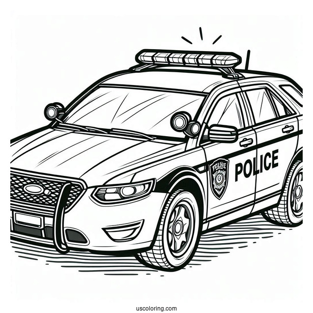 Easy Outline Of Police Car To Color For Kids