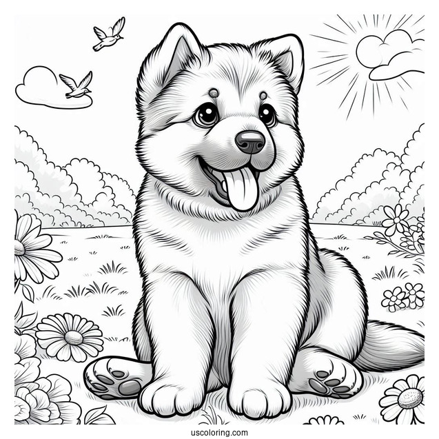 Cute German Shepherd Puppy Playing Outdoors