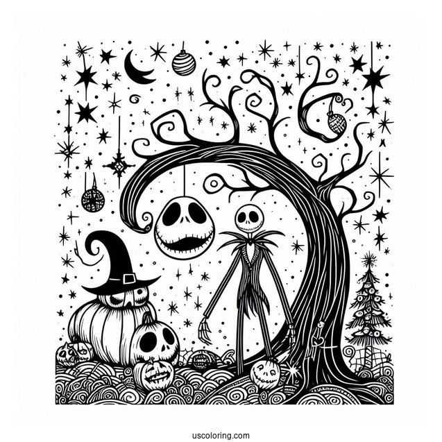 The Nightmare Before Christmas Poster Coloring Sheet