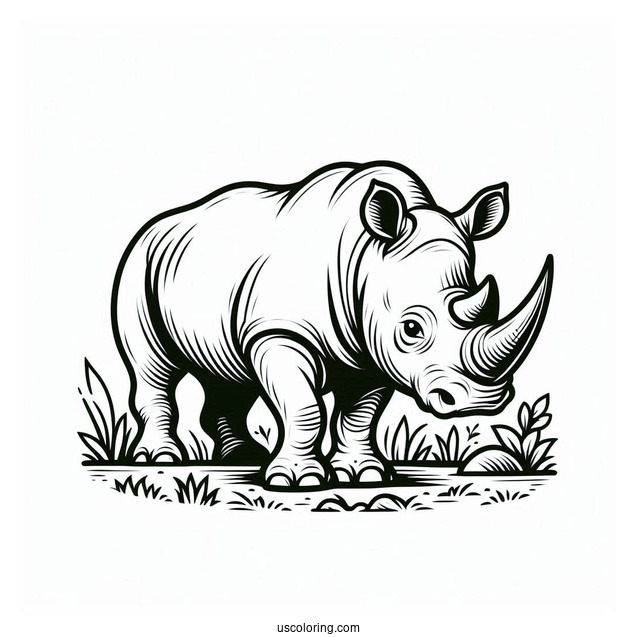 Rhino Coloring Page For Preschoolers